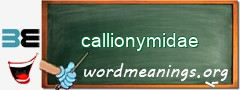 WordMeaning blackboard for callionymidae